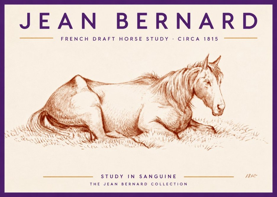 Jean Bernard Reclining Horse No6 - Poster