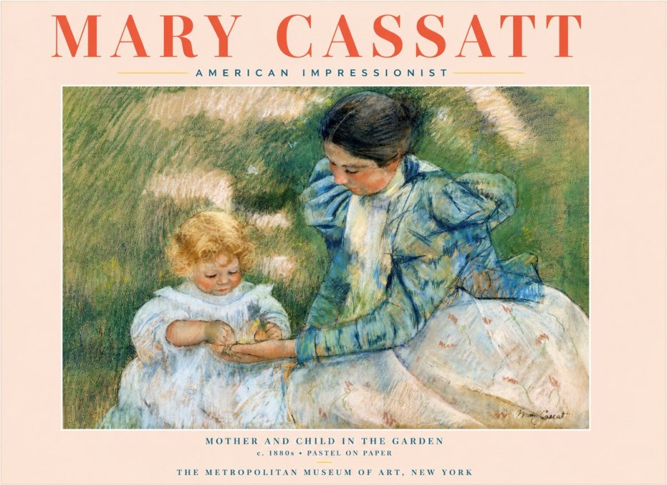 Mary Cassatt Mother and Child in the Garden No4 - Poster