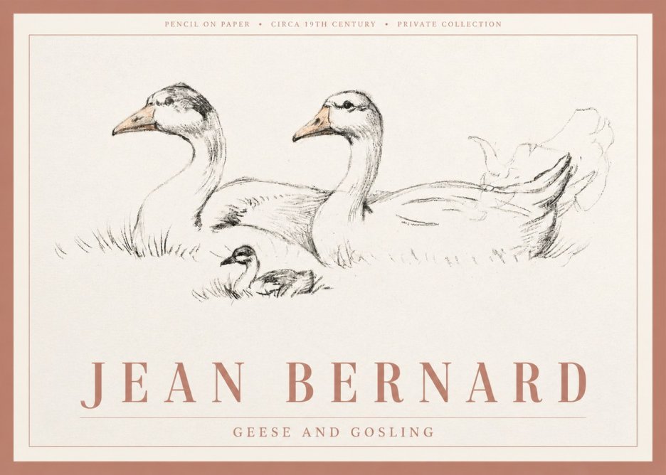 Jean Bernard Study of Geese No4 - Poster