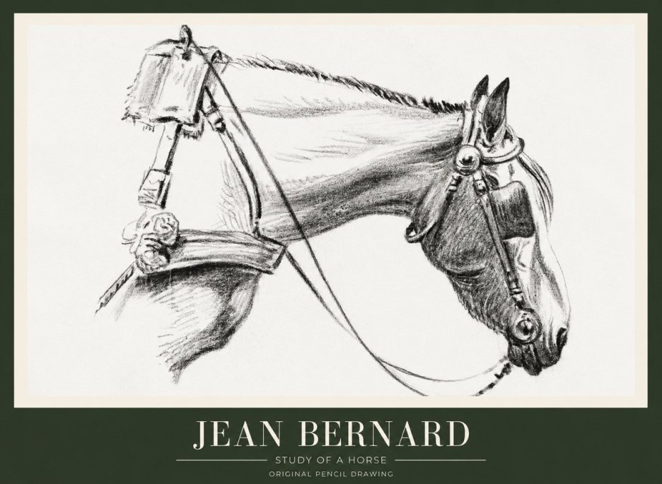Jean Bernard Study of a Horse XVIII No1 - Poster