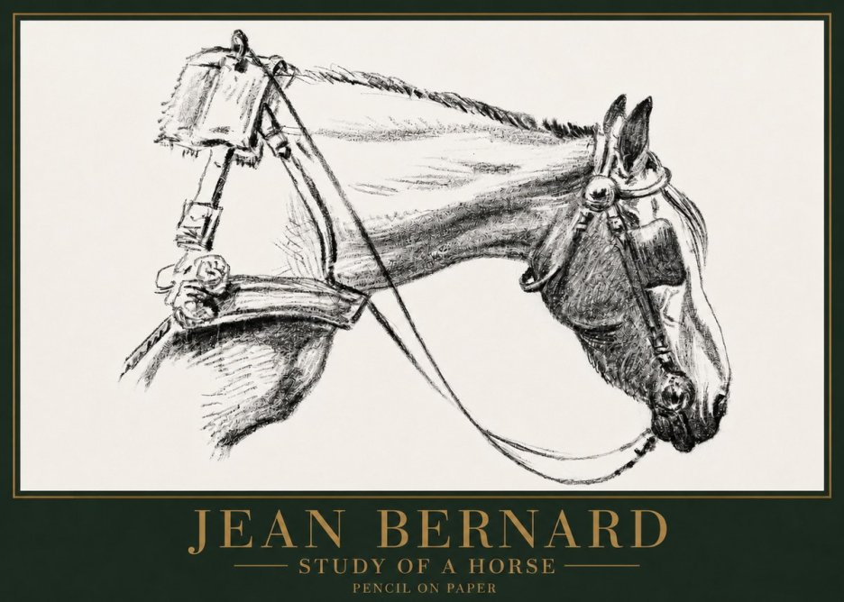 Jean Bernard Study of a Horse XVIII No4 - Poster