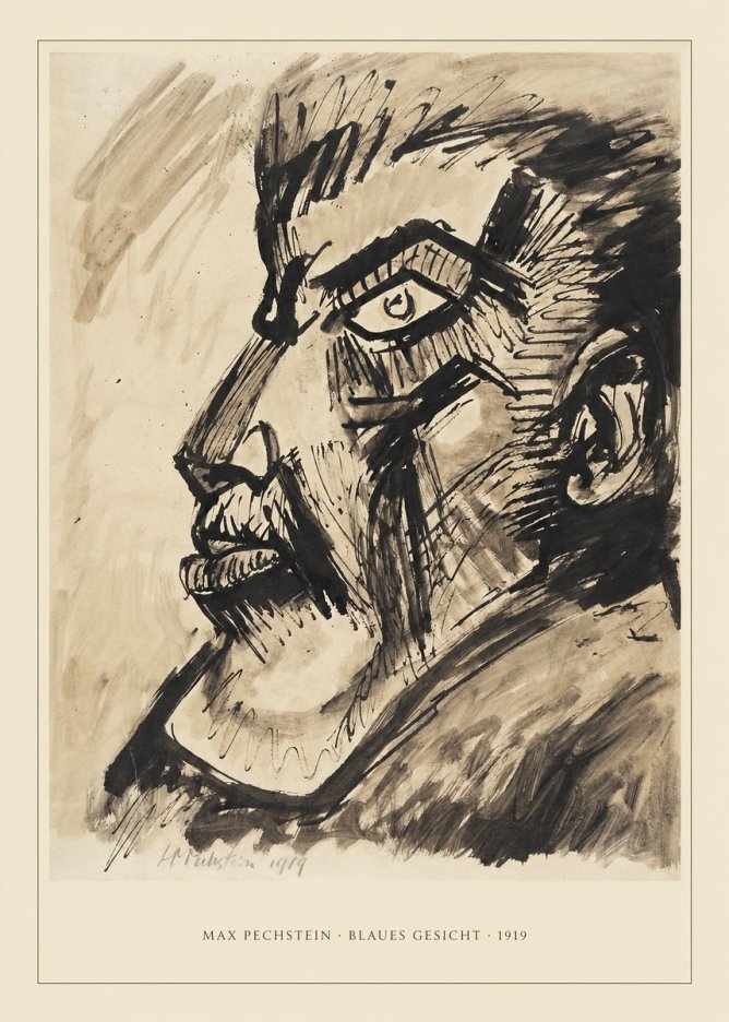 Max Pechstein Blaues Gesicht No3 - Poster