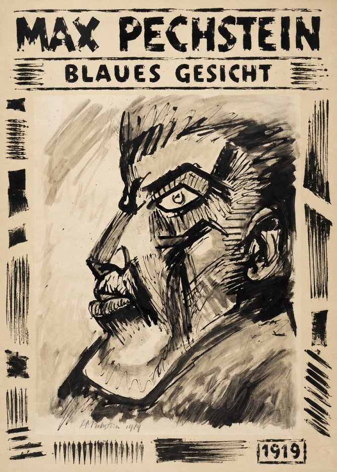 Max Pechstein Blaues Gesicht No6 - Poster