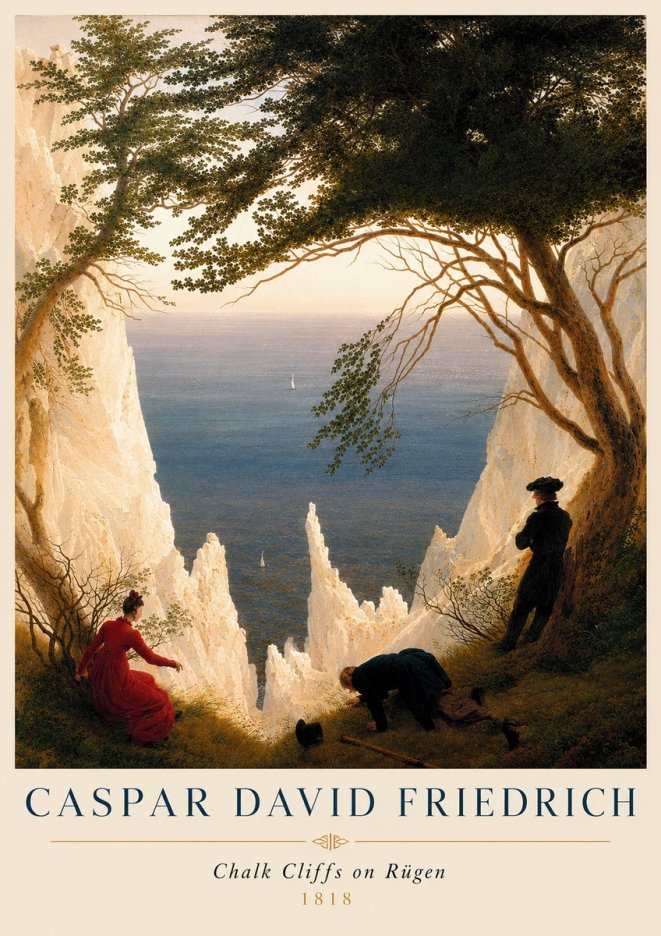 Caspar David Friedrich Chalk Cliffs on Rügen No2 - Poster