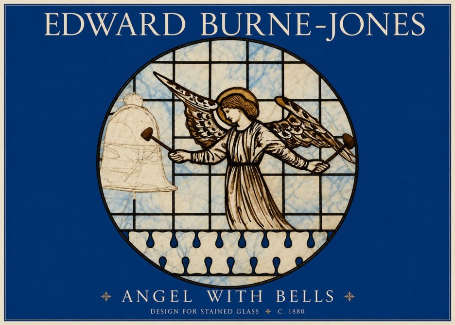 Edward Burne-Jones Angel with Bells (Study) No4 - Poster