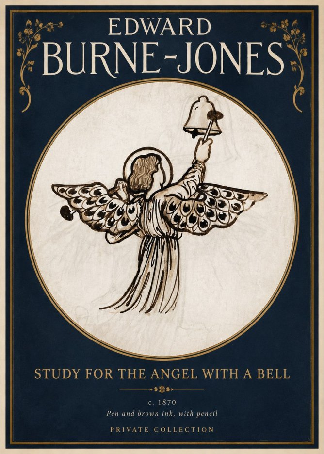 Edward Burne-Jones Study for the Angel with a Bell No2 - Poster