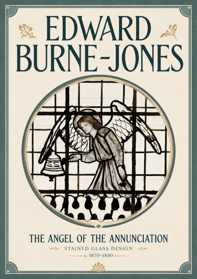 Edward Burne-Jones The Angel of the Annunciation (Stained Glass Design) No6 - Poster