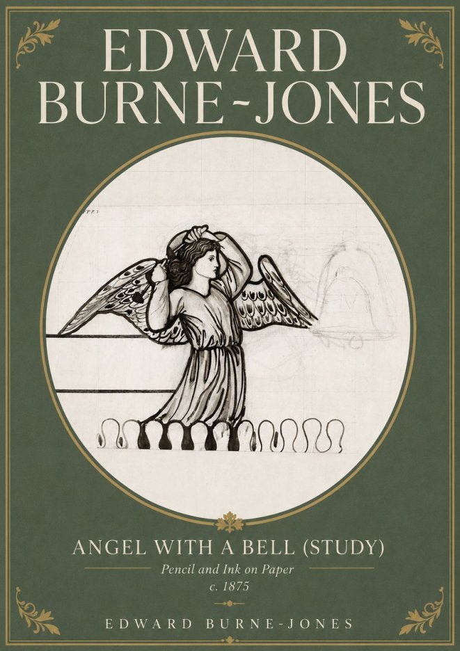 Edward Burne-Jones Angel with a Bell (Study) No4 - Poster