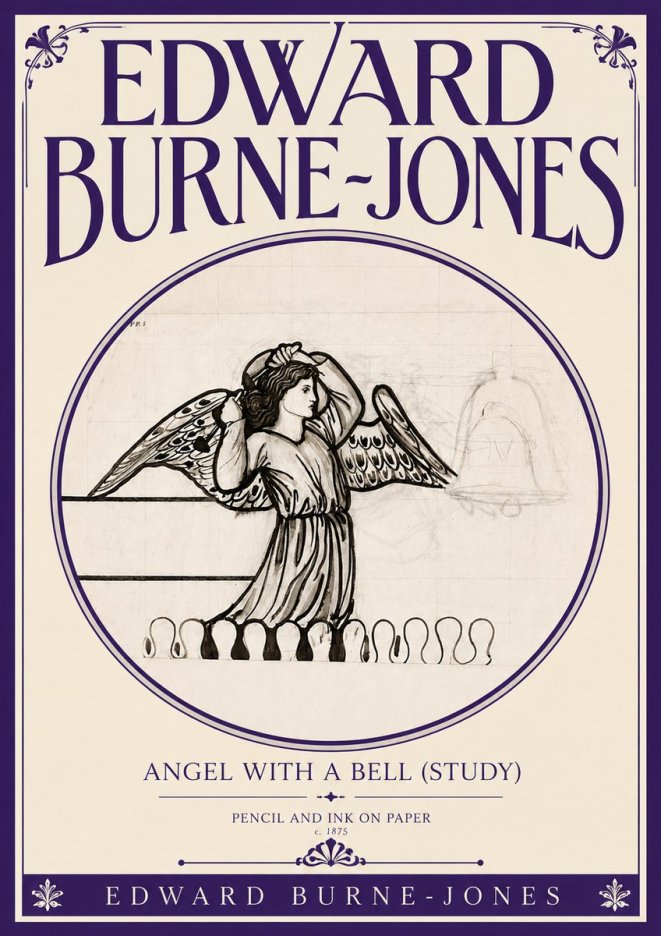 Edward Burne-Jones Angel with a Bell (Study) No6 - Poster