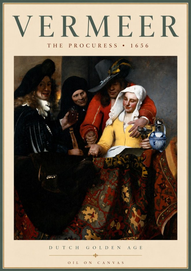 Vermeer The Procuress No6 - Poster