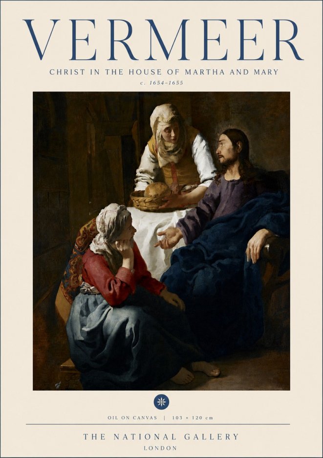 Vermeer Christ in the House of Martha and Mary No6 - Poster