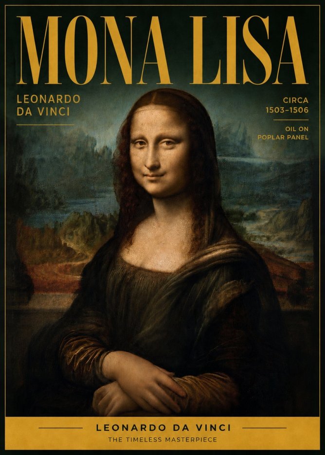 Leonardo da Vinci Mona Lisa No5 - Poster