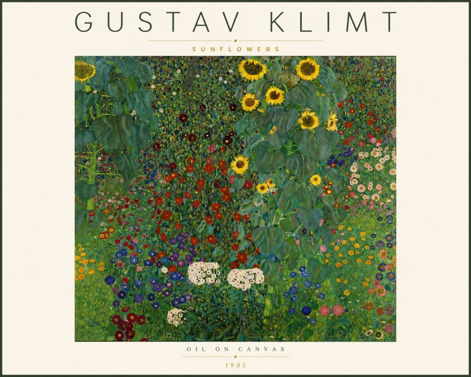 Klimt Sunflowers No4 - Poster