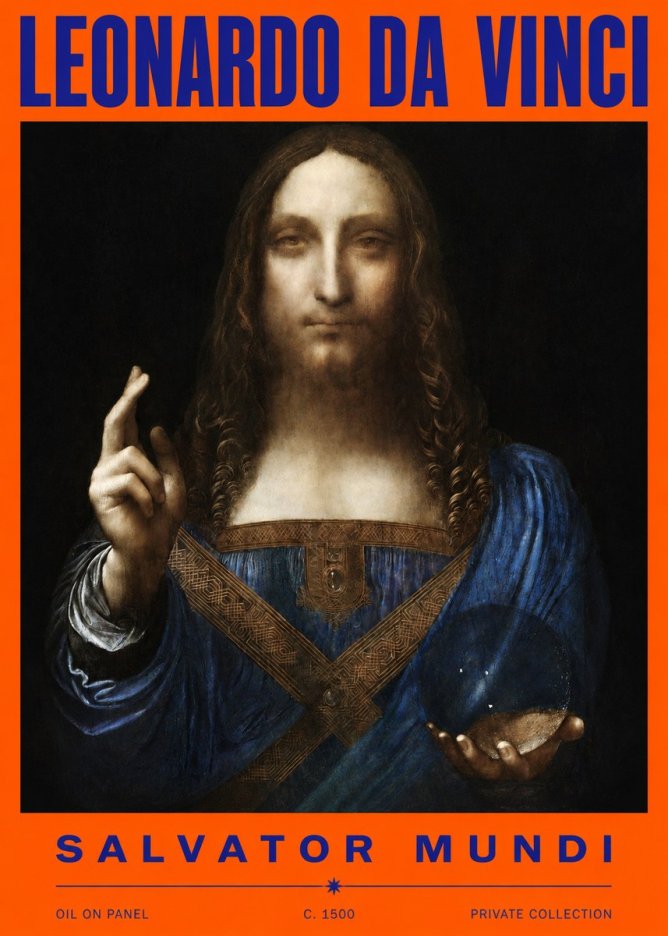 Leonardo da Vinci Salvator Mundi No2 - Poster