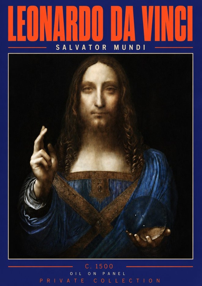Leonardo da Vinci Salvator Mundi No4 - Poster