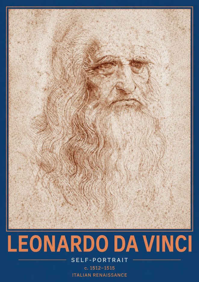 Leonardo da Vinci Self-portrait I No5 - Poster