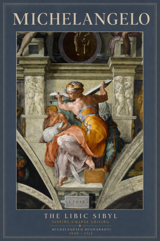 Michelangelo The Libic Sibyl No3 - Poster