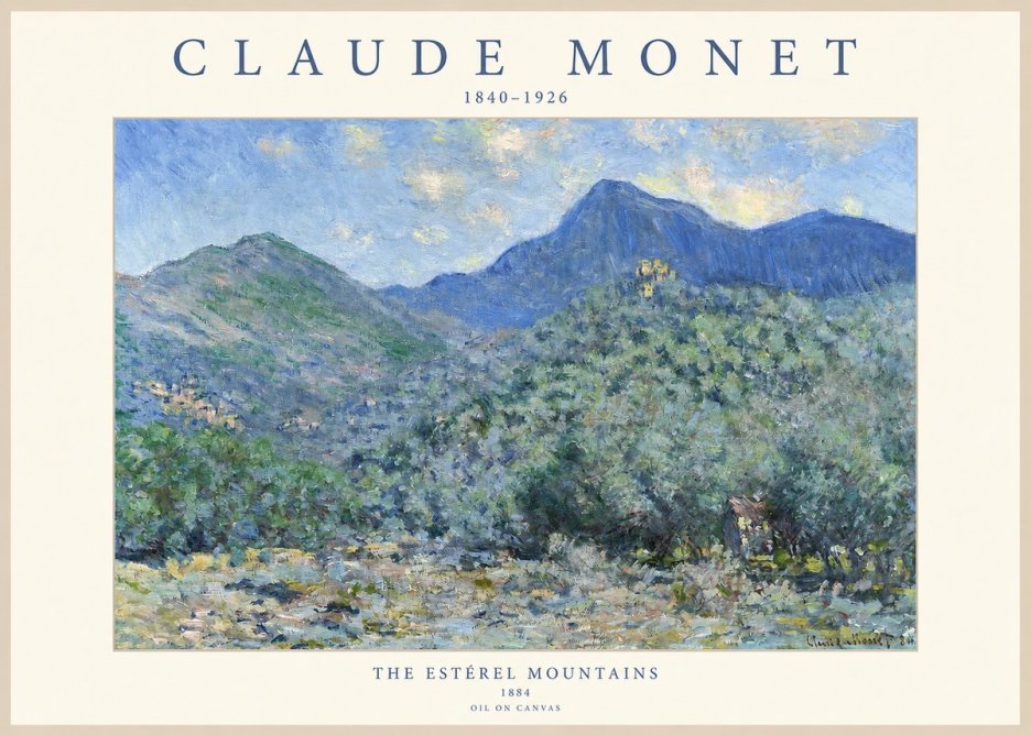Monet The Estérel Mountains No1 - Poster