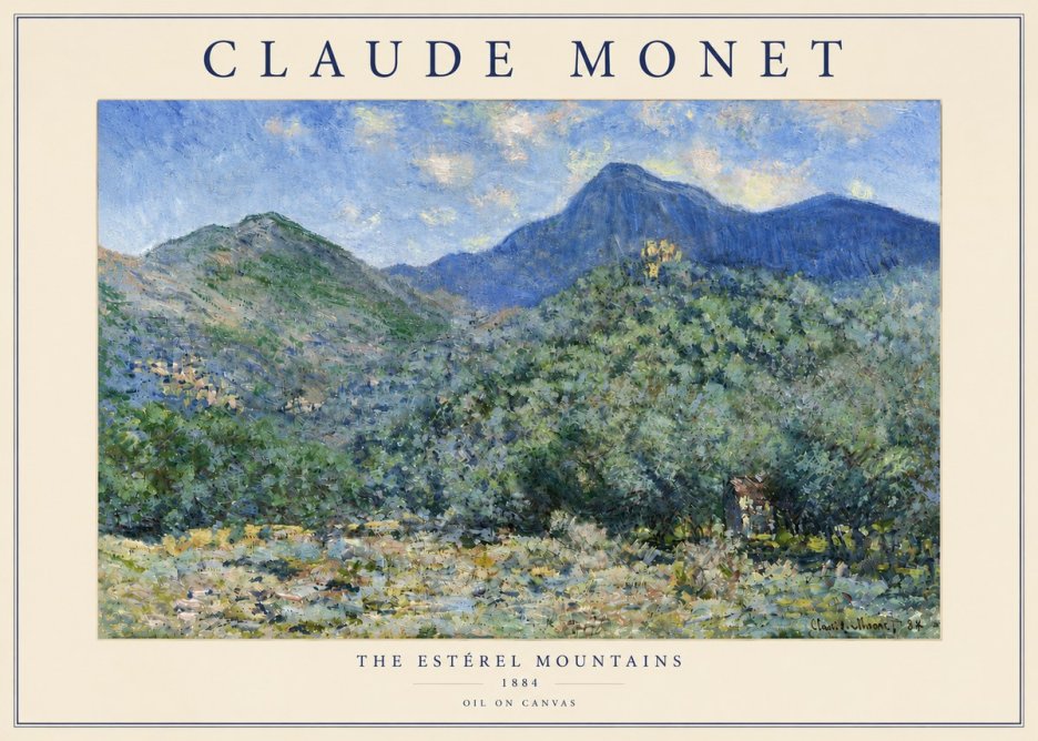 Monet The Estérel Mountains No5 - Poster