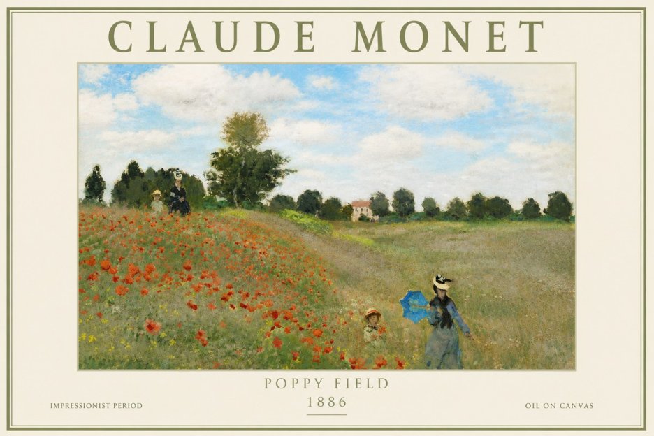 Monet Poppy Field No4 - Poster