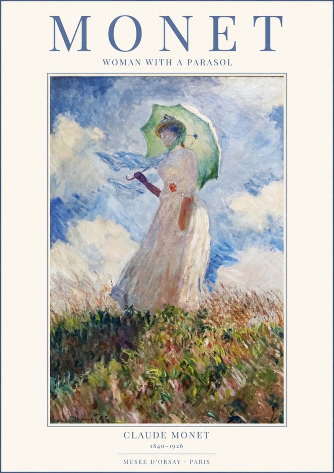 Monet Woman with a Parasol No1 - Poster