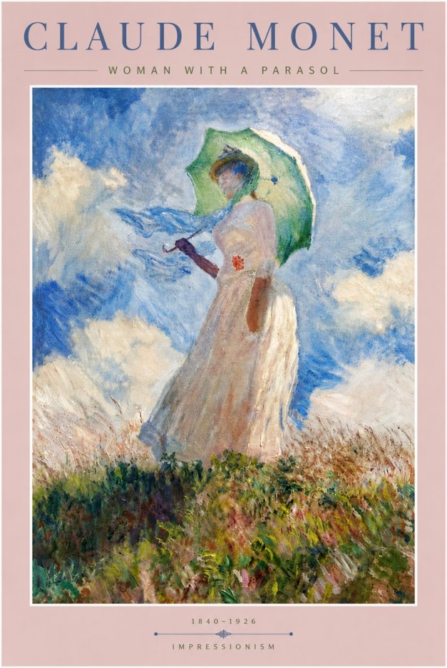 Monet Woman with a Parasol No5 - Poster