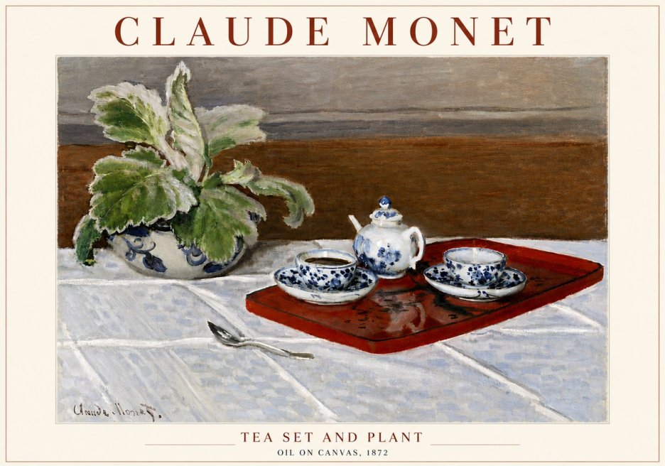 Monet Tea Set and Plant No5 - Poster