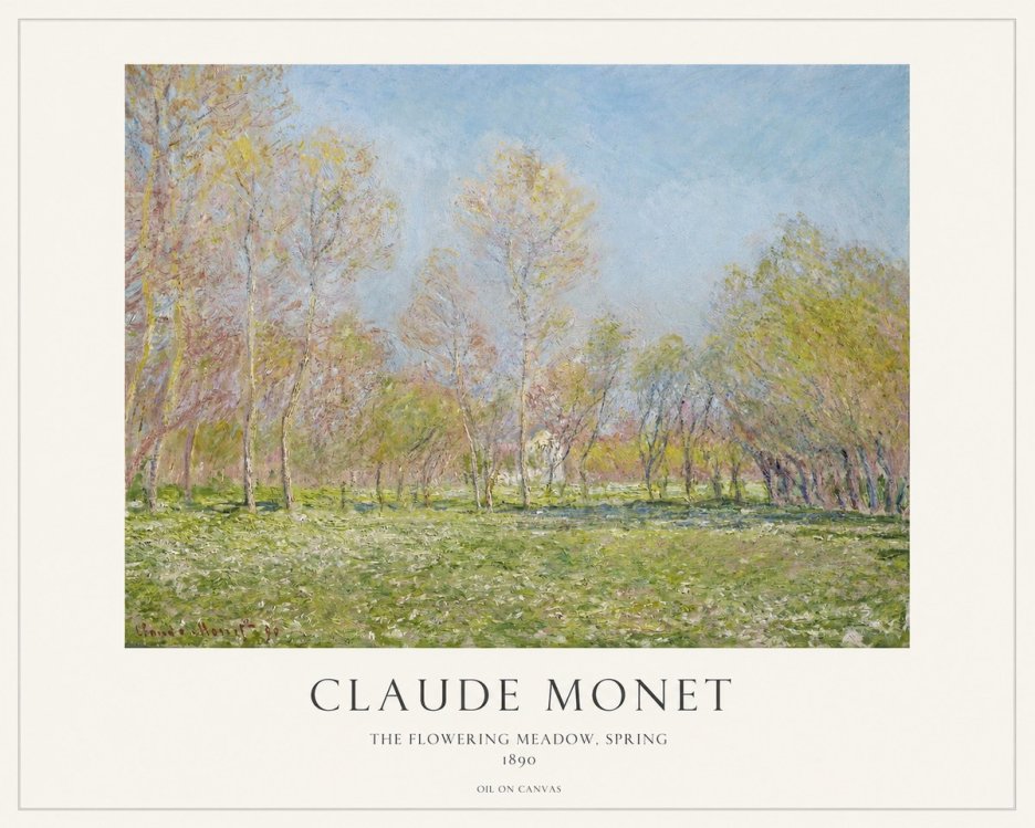 Monet The Flowering Meadow, Spring No1 - Poster