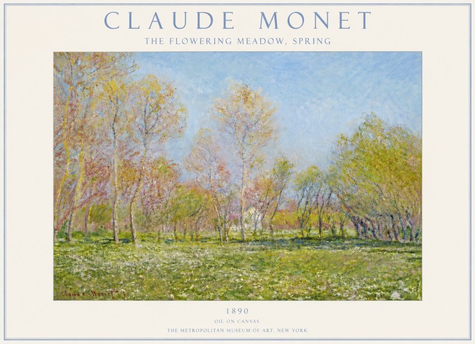 Monet The Flowering Meadow, Spring No6 - Poster