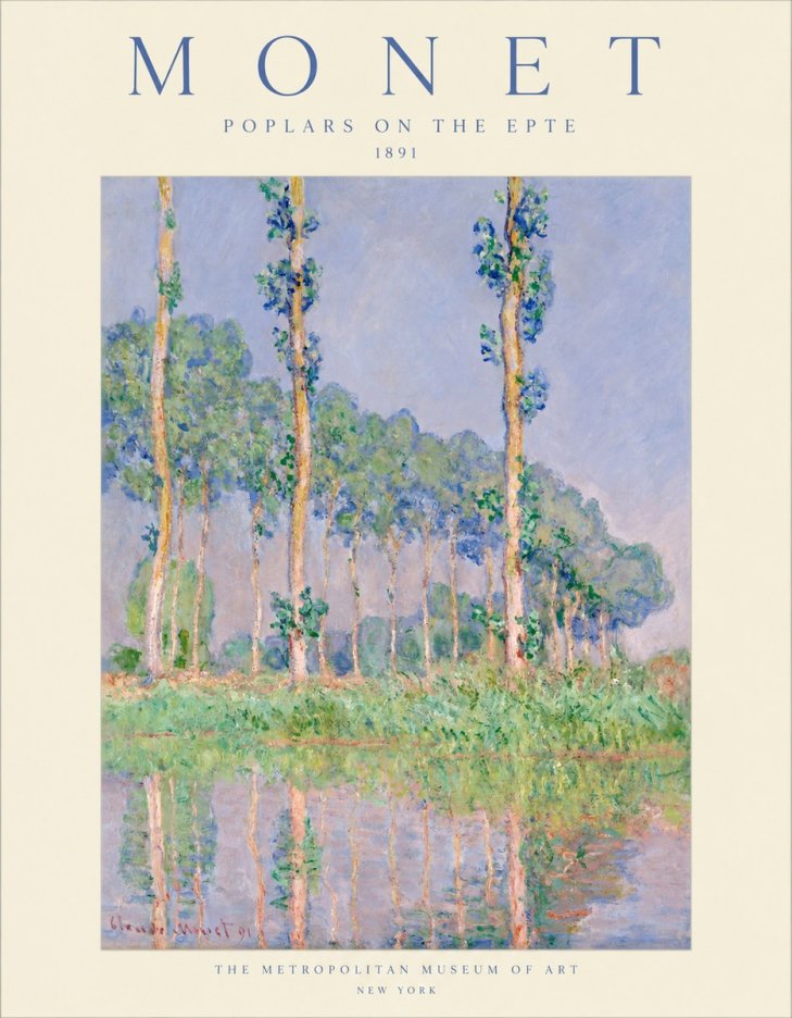 Monet Poplars on the Epte No1 - Poster