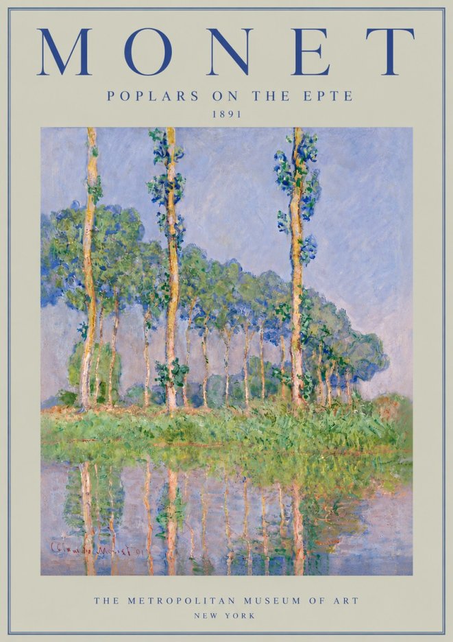Monet Poplars on the Epte No5 - Poster