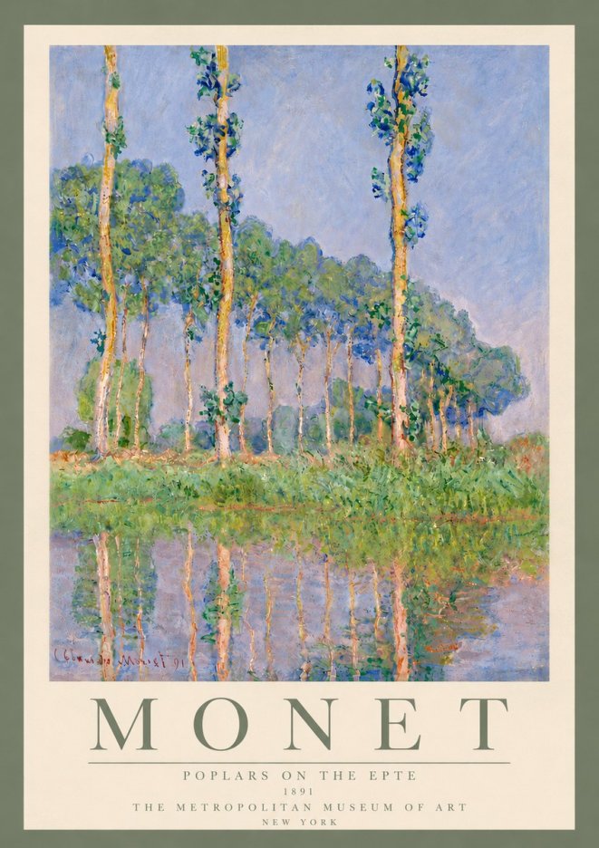 Monet Poplars on the Epte No6 - Poster