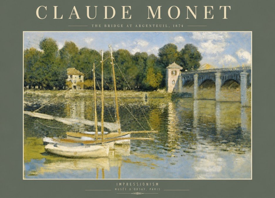 Monet The Bridge at Argenteuil III No4 - Poster