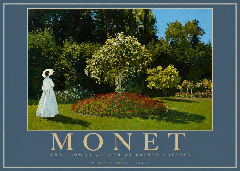 Monet The Flower Garden at Sainte-adresse No2 - Poster