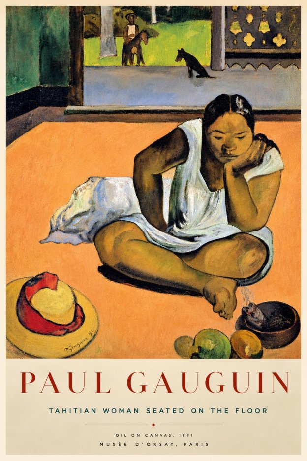 Paul Gauguin Tahitian Woman Seated on the Floor No5 - Poster