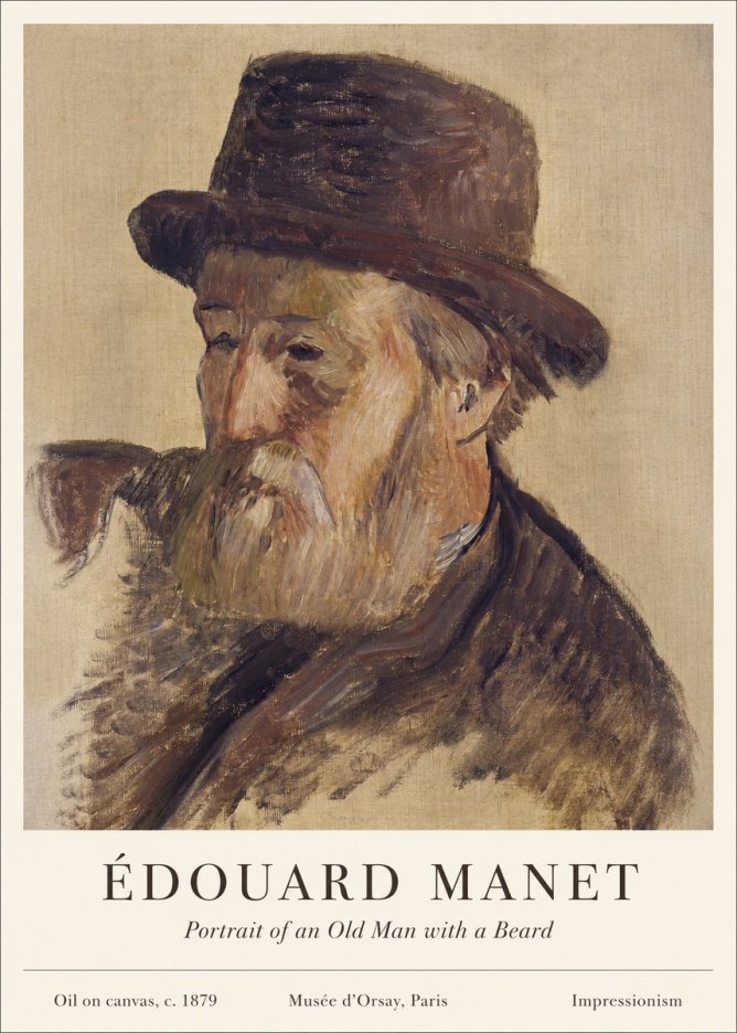 Édouard Manet Portrait of an Old Man with a Beard No1 - Poster