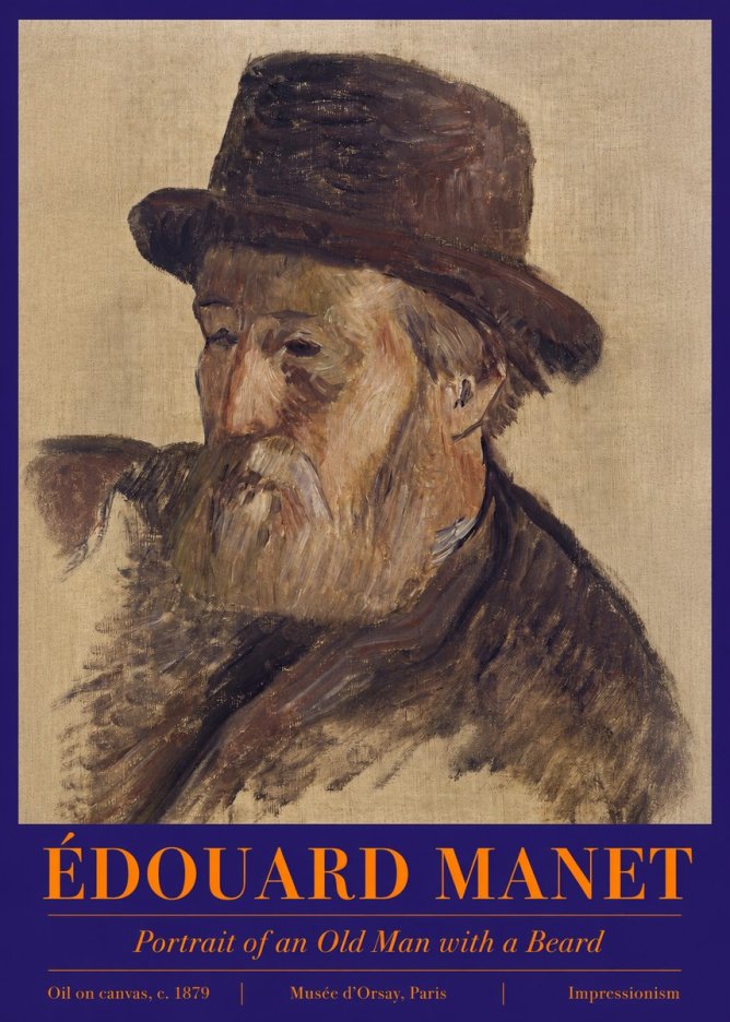Édouard Manet Portrait of an Old Man with a Beard No2 - Poster