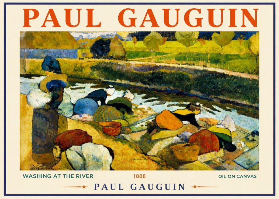 Paul Gauguin Washing at the River No6 - Poster