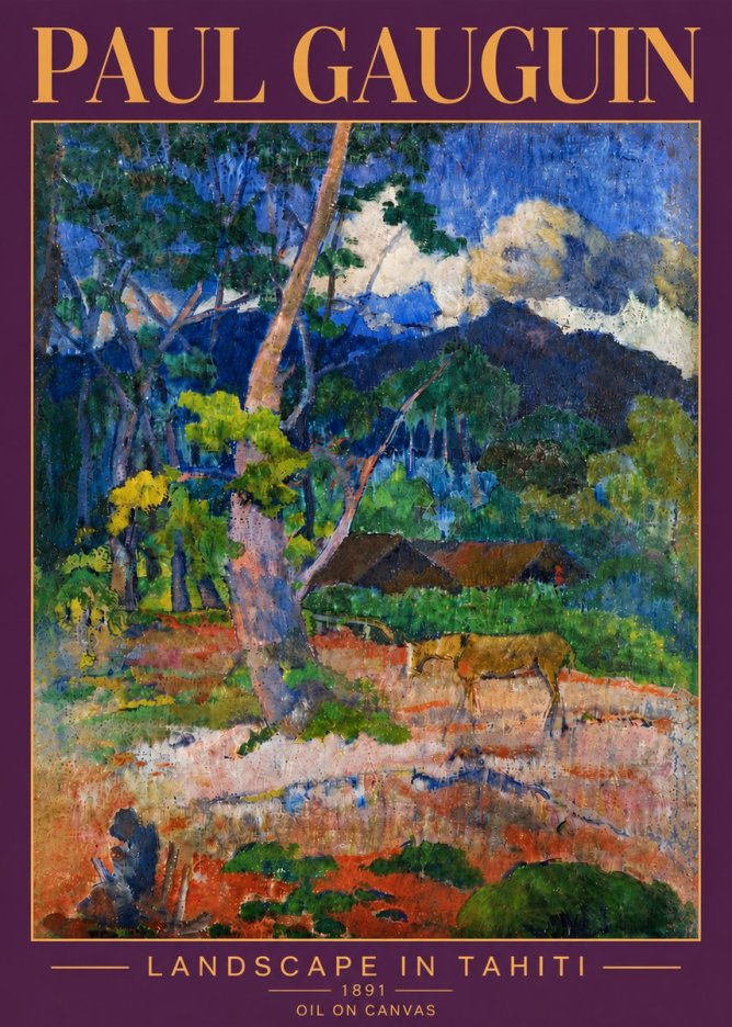 Paul Gauguin Landscape in Tahiti III No6 - Poster