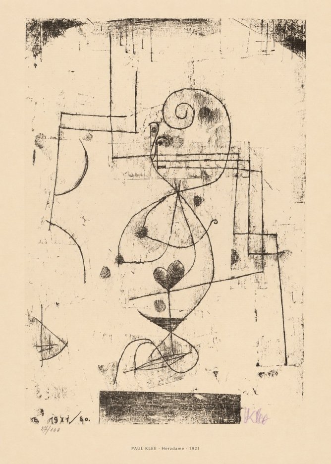 Paul Klee Herzdame No5 - Poster