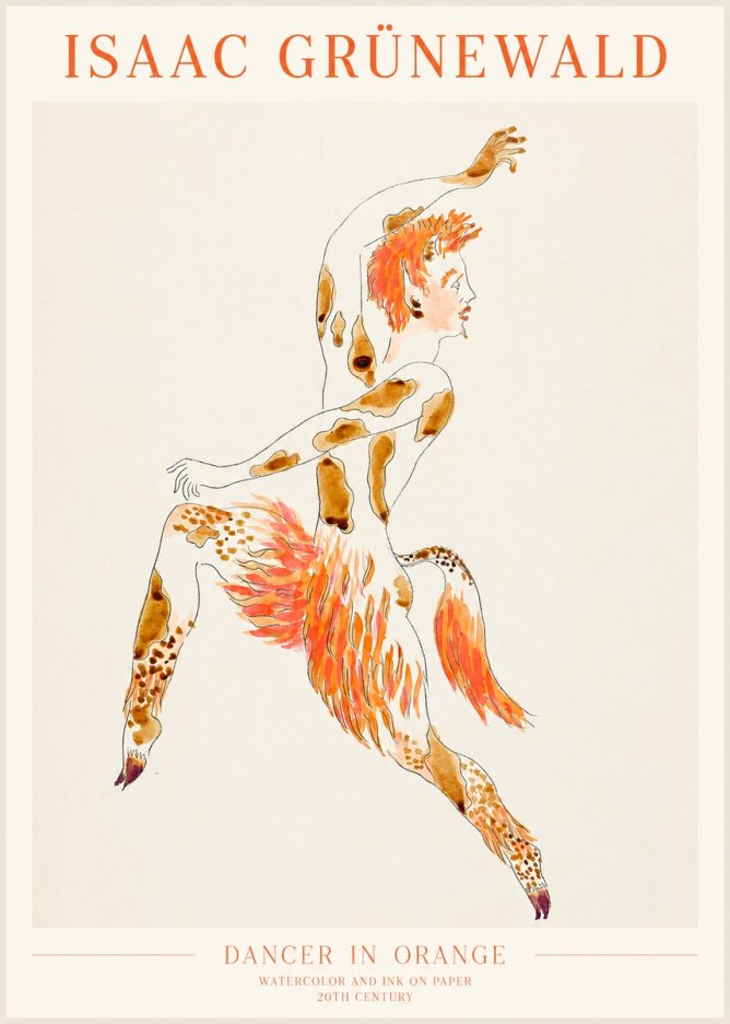Isaac Grünewald Dancer in Orange No1 - Poster