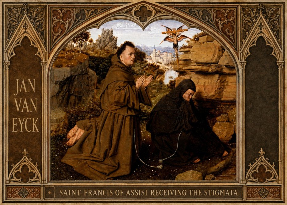 Jan van Eyck Saint Francis of Assisi Receiving the Stigmata No2 - Poster