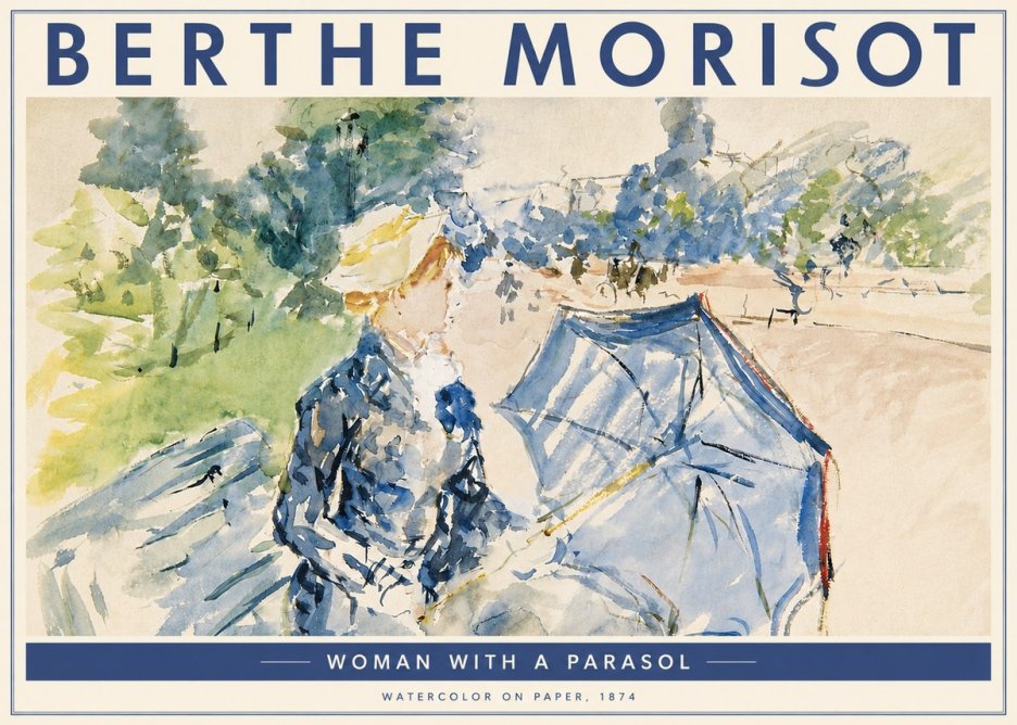 Berthe Morisot Woman with a Parasol No4 - Poster
