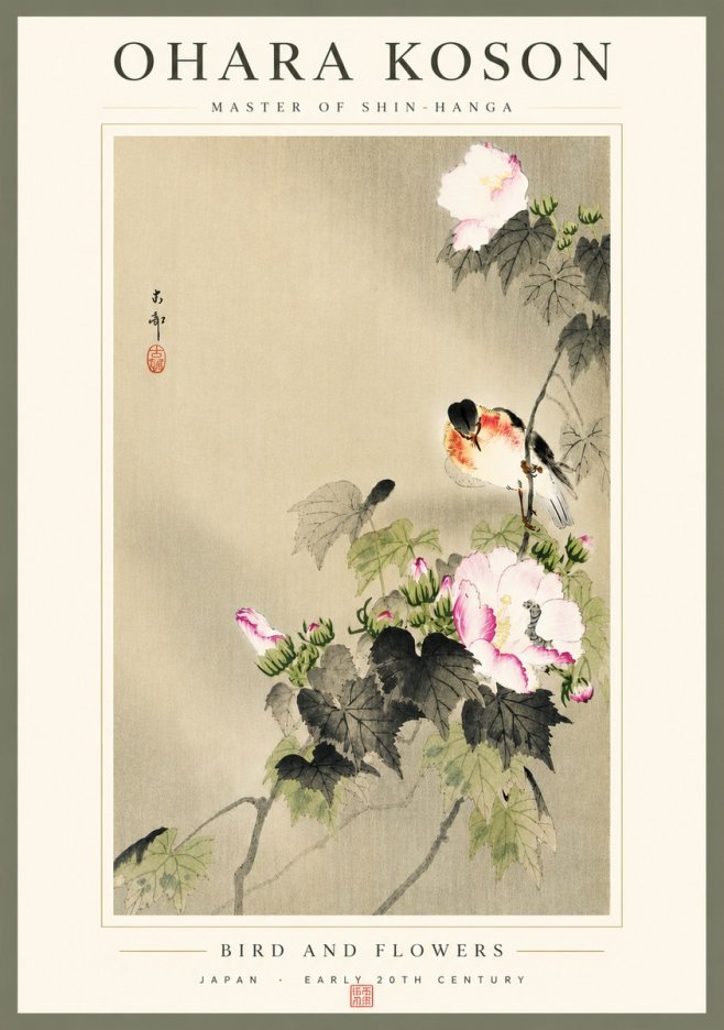 Ohara Koson Bird and Flowers No5 - Poster