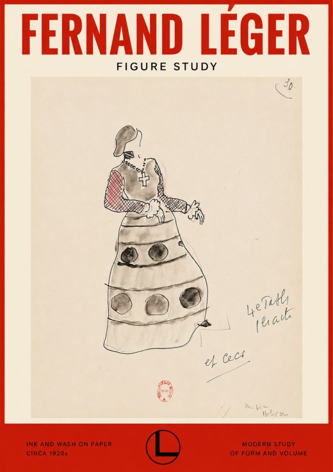 Fernand Léger Costume Design for Le Patin No2 - Poster