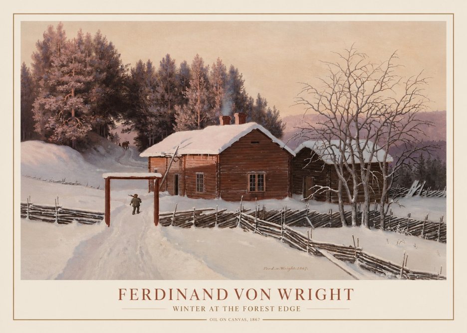 Ferdinand von Wright Winter at the Forest Edge No1 - Poster