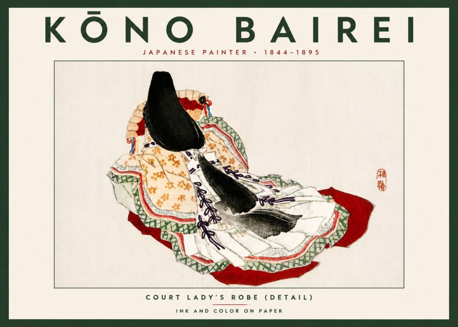 Kōno Bairei Court Lady's Robe (Detail) No5 - Poster