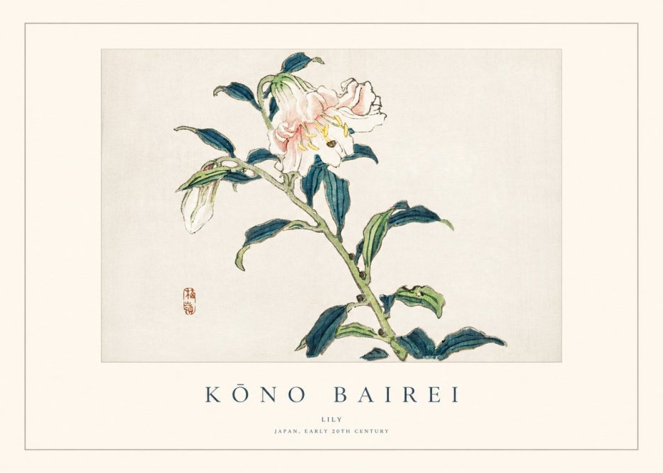 Kōno Bairei Lily No1 - Poster