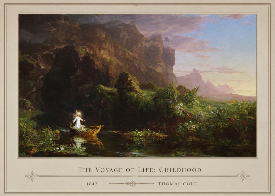 Thomas Cole The Voyage of Life: Childhood I No1 - Poster