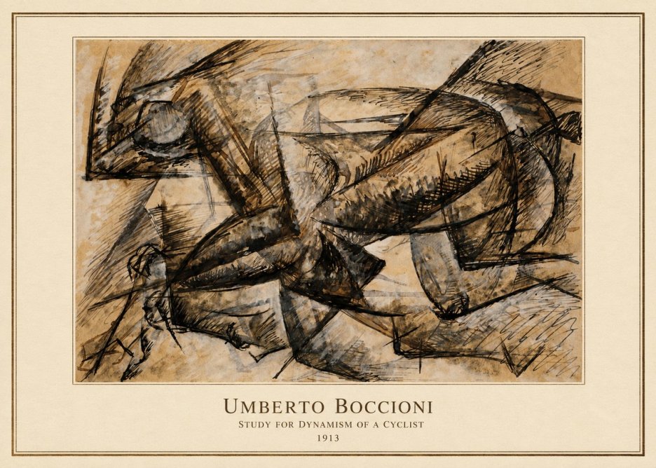 Umberto Boccioni Study for Dynamism of a Cyclist No4 - Poster